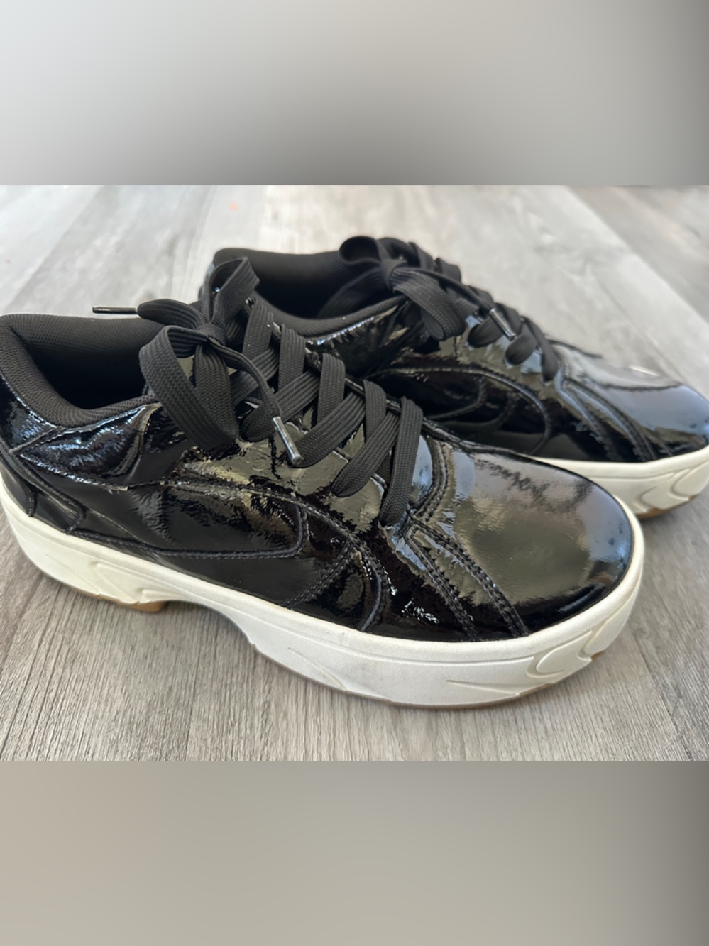 Jeffrey Campbell Black Patent Leather Platform Sneakers